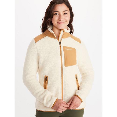 Marmot Wiley Jackets - Womens Fleece Yellow White CA2146098 Canada